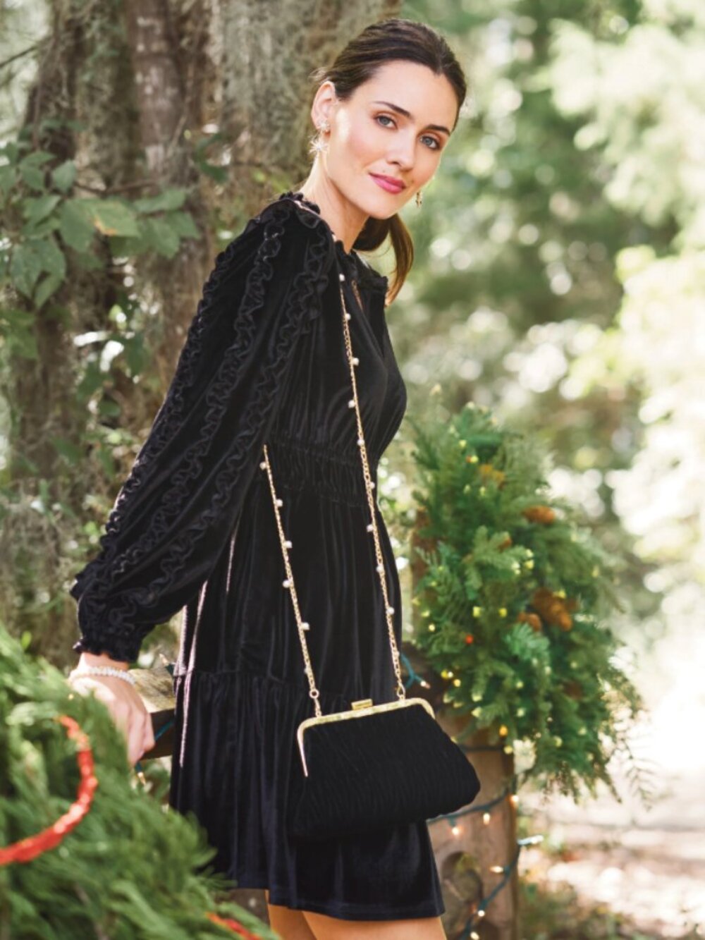 Spartina 449 Wilenna Velvet Dress in Black Tiered Witchy Holiday Party Sz XS